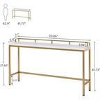 Console Lantine derrière le canapé, table d'entrée étroite de 180 cm de long