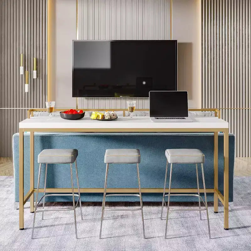Console Lantine derrière le canapé, table d'entrée étroite de 180 cm de long
