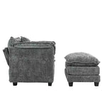 Canapé surdimensionné GDFStudio Dorine en tissu bouclette avec ottoman
