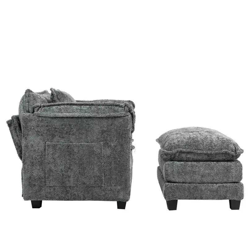 Canapé surdimensionné GDFStudio Dorine en tissu bouclette avec ottoman