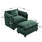 Canapé surdimensionné GDFStudio Dorine en tissu bouclette avec ottoman