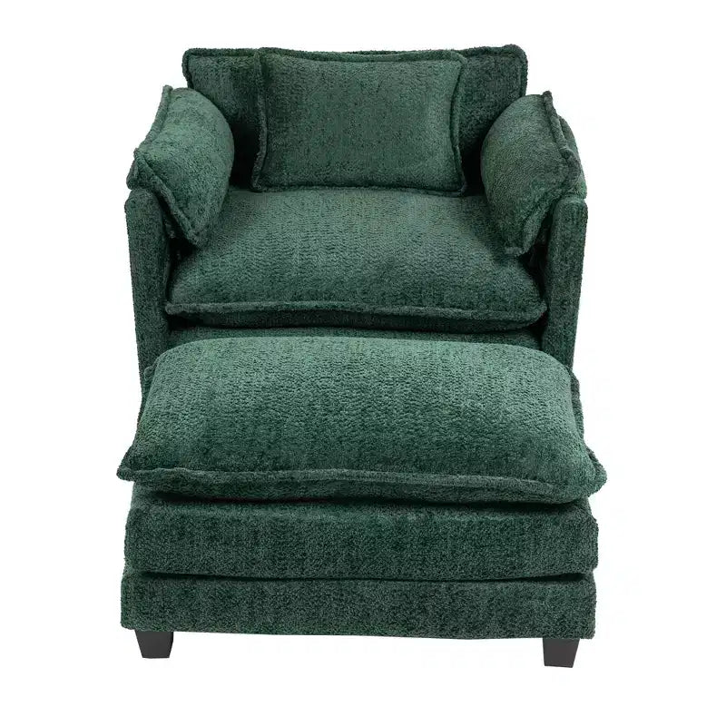 Canapé surdimensionné GDFStudio Dorine en tissu bouclette avec ottoman