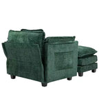 Canapé surdimensionné GDFStudio Dorine en tissu bouclette avec ottoman