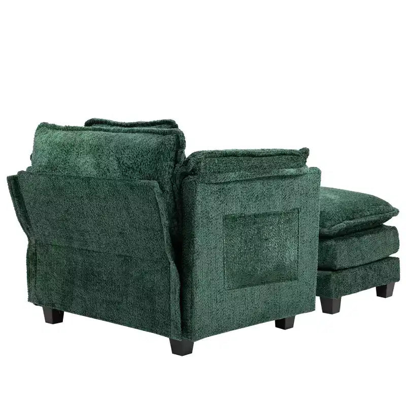Canapé surdimensionné GDFStudio Dorine en tissu bouclette avec ottoman