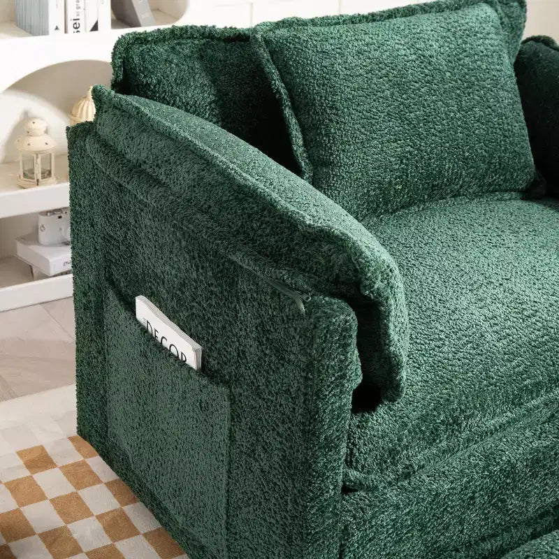 Canapé surdimensionné GDFStudio Dorine en tissu bouclette avec ottoman