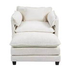 Canapé surdimensionné GDFStudio Dorine en tissu bouclette avec ottoman