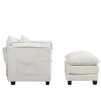 Canapé surdimensionné GDFStudio Dorine en tissu bouclette avec ottoman
