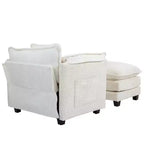 Canapé surdimensionné GDFStudio Dorine en tissu bouclette avec ottoman
