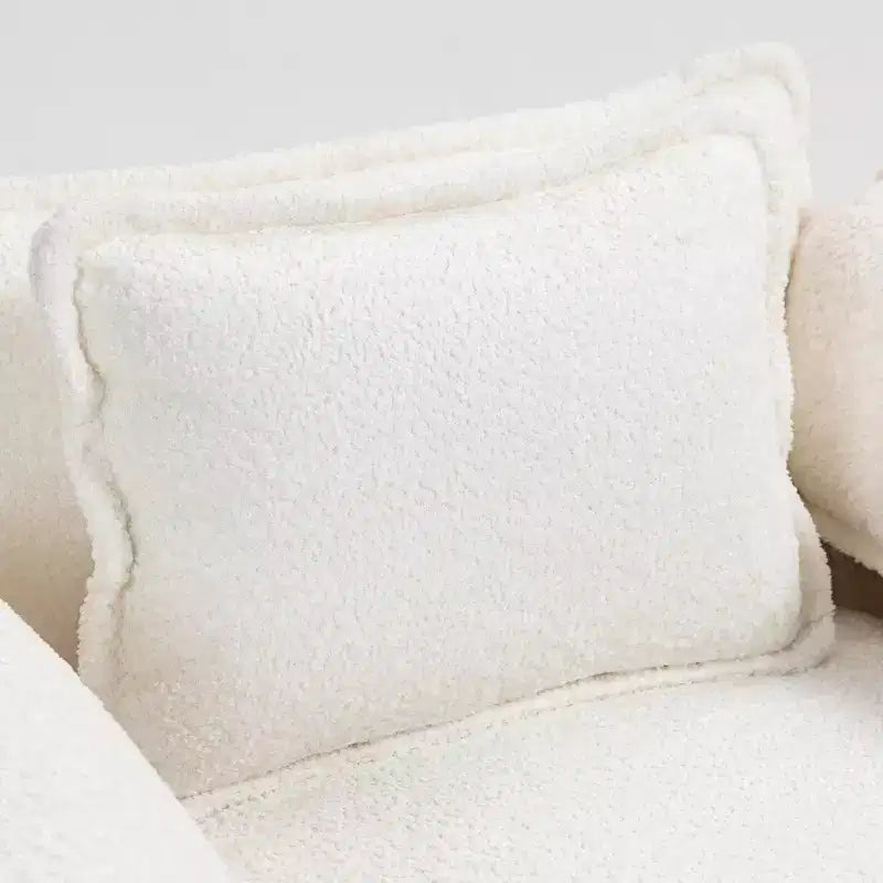 Canapé surdimensionné GDFStudio Dorine en tissu bouclette avec ottoman