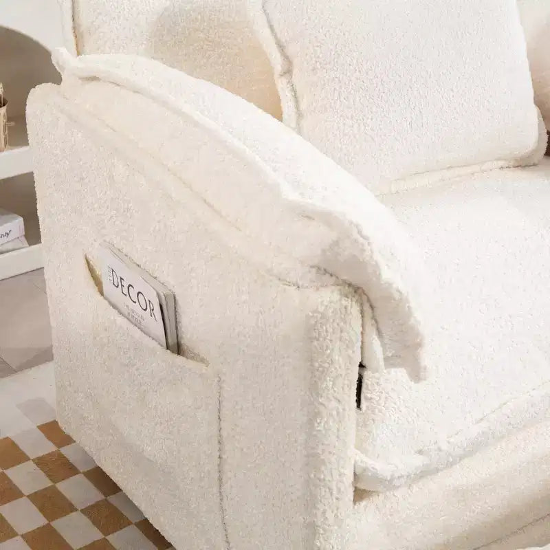 Canapé surdimensionné GDFStudio Dorine en tissu bouclette avec ottoman
