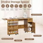 Table pliante pour machine à coudre, bureau d'appoint roulant pour machine à coudre, station de travail artisanale avec roulettes verrouillables pour la maison, la chambre, les petits espaces