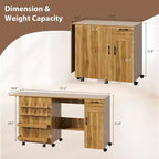 Table pliante pour machine à coudre, bureau d'appoint roulant pour machine à coudre, station de travail artisanale avec roulettes verrouillables pour la maison, la chambre, les petits espaces