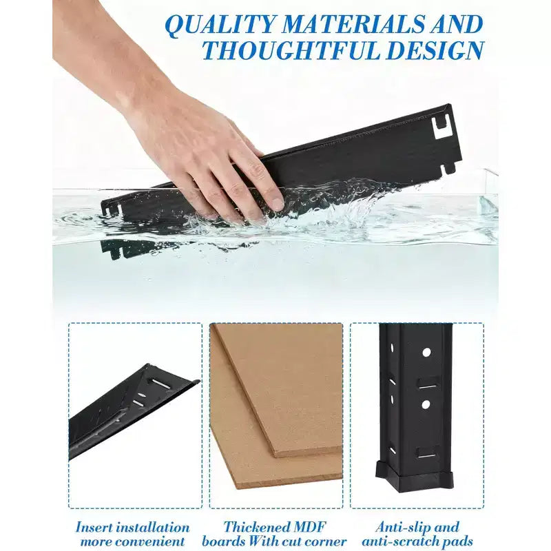 COZONY Étagères de garage robustes à 5 niveaux Étagères de rangement en métal réglables Étagères utilitaires avec panneaux MDF renforcés Capacité de 900 kg