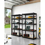COZONY Étagères de garage robustes à 5 niveaux Étagères de rangement en métal réglables Étagères utilitaires avec panneaux MDF renforcés Capacité de 900 kg