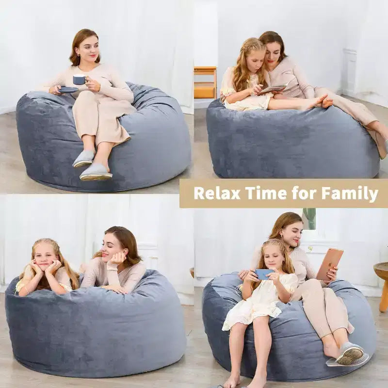 Fauteuil poire en mousse à mémoire de forme de 120 cm avec housse en velours lavable pour adultes, idéal pour le salon