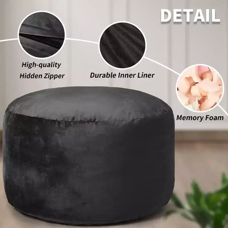 Fauteuil poire en mousse à mémoire de forme de 120 cm avec housse en velours lavable pour adultes, idéal pour le salon