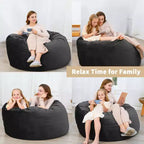 Fauteuil poire en mousse à mémoire de forme de 120 cm avec housse en velours lavable pour adultes, idéal pour le salon