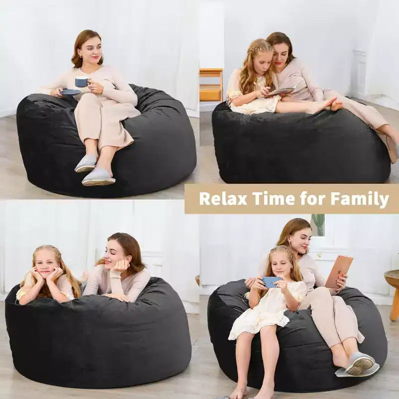 Fauteuil poire en mousse à mémoire de forme de 120 cm avec housse en velours lavable pour adultes, idéal pour le salon