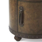 HomeRoots Table basse ronde 20 po en bois brun