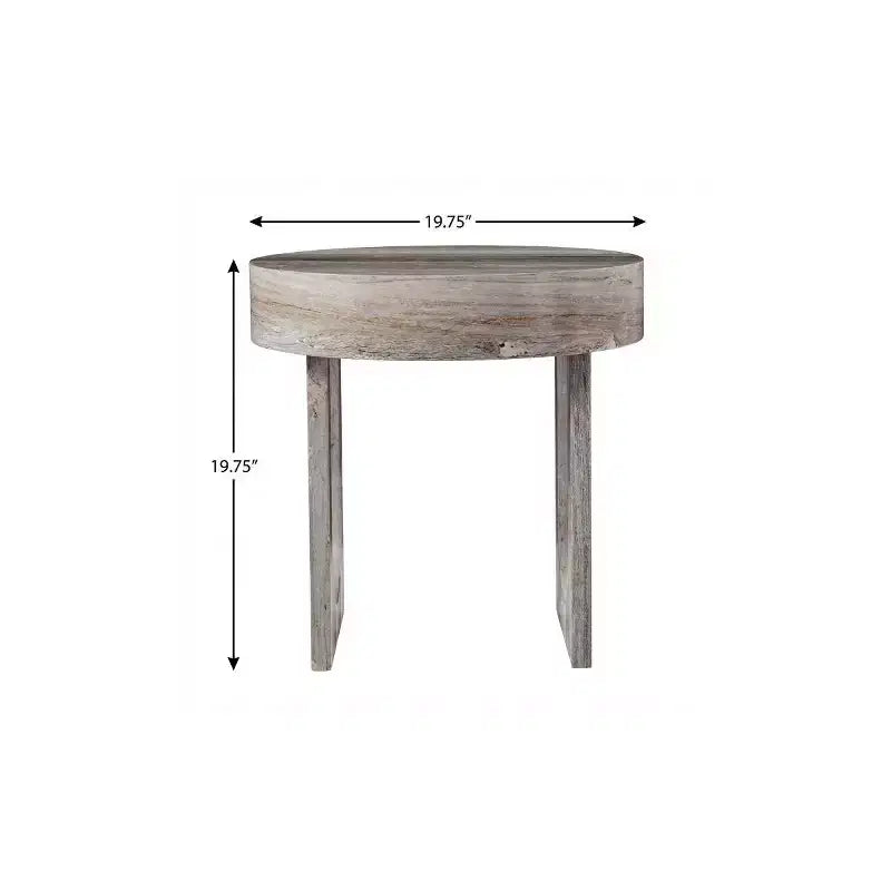 HomeRoots 20 Table d'appoint ronde en bois manufacturé marron