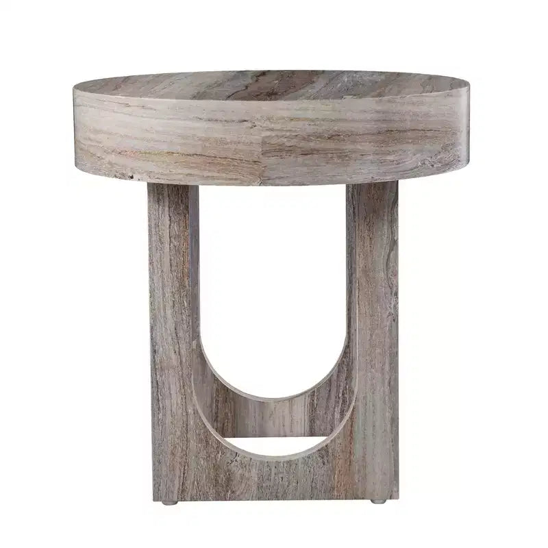 HomeRoots 20 Table d'appoint ronde en bois manufacturé marron