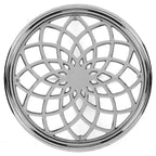 HomeRoots 26 Table d'appoint ronde en aluminium argenté à croisillons ouverts