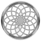 HomeRoots 26 Table d'appoint ronde en aluminium argenté à croisillons ouverts
