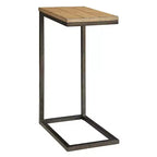 HomeRoots 25 Black And Oak Solid Wood Rectangular End Table