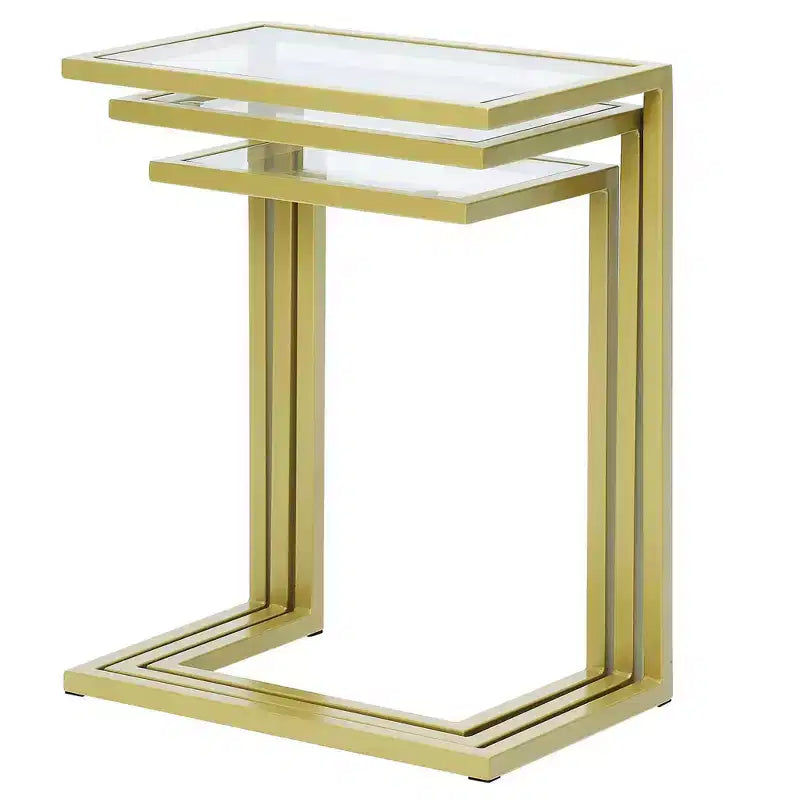 HomeRoots 24 Chrome Glass Rectangular End Table