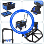 Diable pliable COZONY 2-en-1, capacité de 150 kg avec panier, poignée rétractable et 4 roues