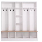 GDFStudio Jessica Arbre d'entrée multifonctionnel et large avec banc de rangement et armoire à chaussures