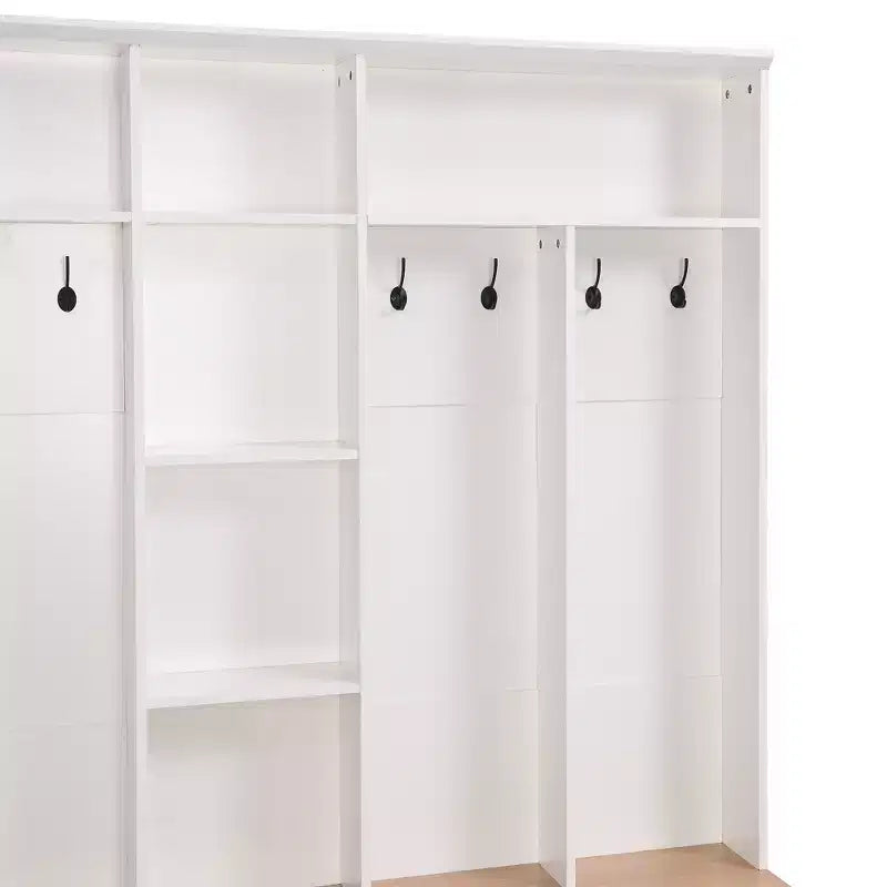 GDFStudio Jessica Arbre d'entrée multifonctionnel et large avec banc de rangement et armoire à chaussures
