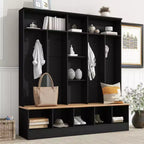 GDFStudio Jessica Arbre d'entrée multifonctionnel et large avec banc de rangement et armoire à chaussures