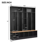 GDFStudio Jessica Arbre d'entrée multifonctionnel et large avec banc de rangement et armoire à chaussures