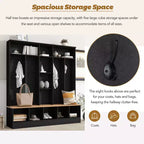 GDFStudio Jessica Arbre d'entrée multifonctionnel et large avec banc de rangement et armoire à chaussures