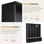 GDFStudio Jessica Arbre d'entrée multifonctionnel et large avec banc de rangement et armoire à chaussures