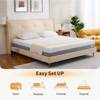 Matelas ferme Dyonery 12 pouces à 6 couches pour dormeurs latéraux, en mousse à mémoire de forme et gel rafraîchissant, taille Queen, compatible avec lit réglable, certifié CertiPUR-US, installation facile