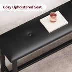 Ensemble table à manger pour 4, table de cuisine avec bancs, ensemble table de salle à manger rectangulaire avec 2 bancs rembourrés, ensemble table à manger 3 pièces pour petits espaces