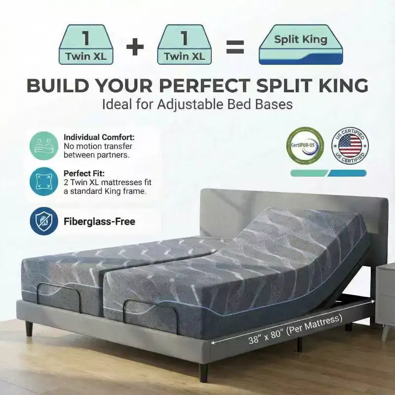 Matelas en mousse à mémoire de forme Twin XL, matelas en gel à fermeté moyenne double face avec housse lavable, sans fibre de verre, CertiPUR-US, matelas roulé en boîte