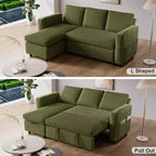 Canapé convertible Dyonery - Canapé-lit gigogne 2 en 1 avec chaise de rangement pour salon, canapé sectionnel en velours côtelé avec ports USB, assemblage sans outils