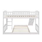Lit superposé en bois Luxystar avec toboggan et clôture pour chambre d'enfant