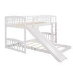 Lit superposé en bois Luxystar avec toboggan et clôture pour chambre d'enfant
