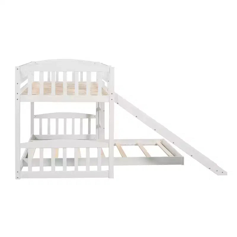 Lit superposé en bois Luxystar avec toboggan et clôture pour chambre d'enfant