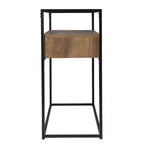 HomeRoots Table Console avec Rangement et Cadre en Verre Transparent et Noir 48