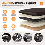 Chaise de bureau ergonomique Ora Maison, dossier haut en cuir avec support à ressort et accoudoirs relevables