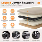 Chaise de bureau ergonomique Ora Maison, dossier haut en cuir avec support à ressort et accoudoirs relevables