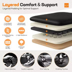 Chaise de bureau ergonomique Ora Maison, dossier haut en cuir avec support à ressort et accoudoirs relevables