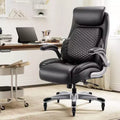 Ora Maison Ergonomic Office Chair  High Back Leather Desk Chair with Spring Support & Flip-Up Arms