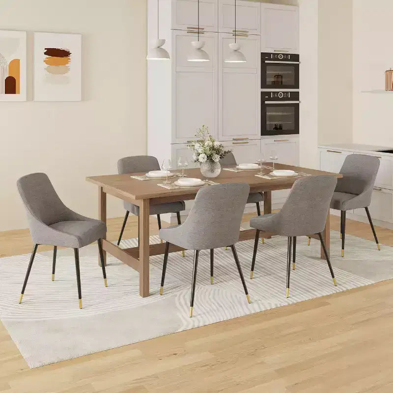 COLAMY Chaise de salle à manger moderne capitonnée Chaise d'appoint de cuisine avec pieds en métal pour la cuisine, la salle à manger ou le café