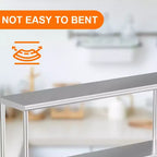 Étagère de Rangement de Cuisine Double Couche en Acier Inoxydable, Étagère de Rangement Commerciale Réglable à 2 Niveaux, Convient aux Tables de Préparation Alimentaire et aux Plans de Travail de Cuisine